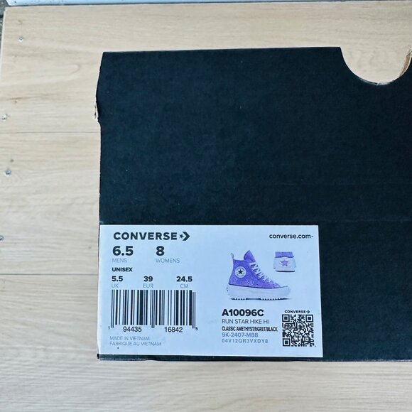 ⭐Converse Run Star Hike Hi 8 Women Shoes Sneaker Purple Glitter Sneakers A10096C - Picture 7 of 12